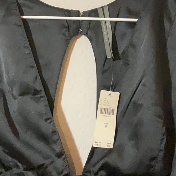 ANTRHOPOLOGIE Sheer Harness black satin dress size M nwt party dress - Picture 6 of 7